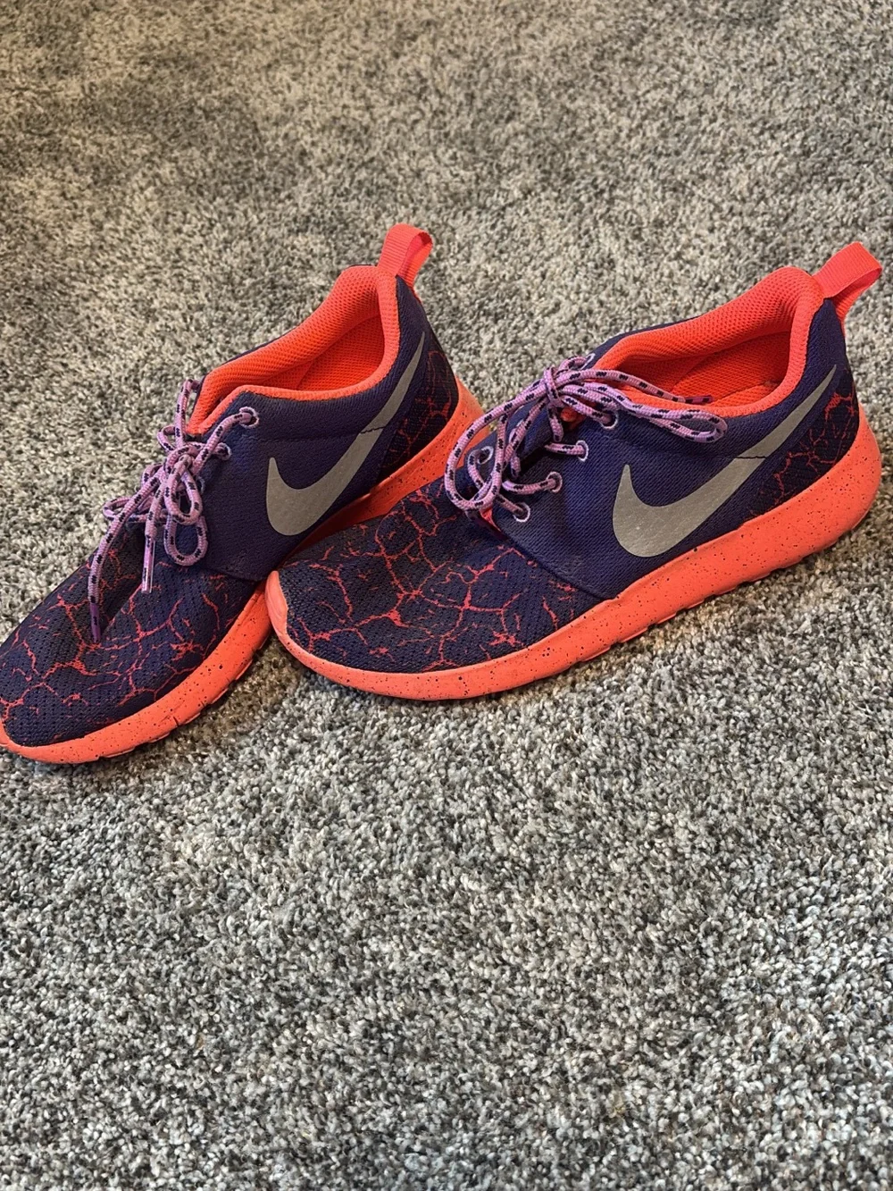 Nike Kids Purple & Coral Sneakers with Mint Swoosh
